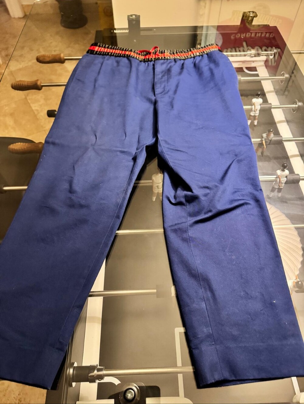 Gucci Men's Navy Blue Drawstring Pants Sz 52 It